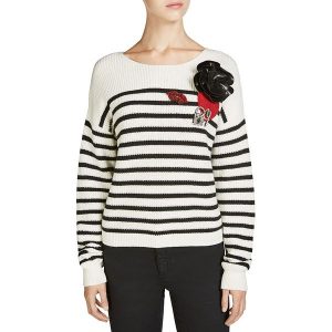 Sweter w kolorze biało-czarnym. Swetry oversize marki Oui. W wyprzedaży za 107,95 zł.