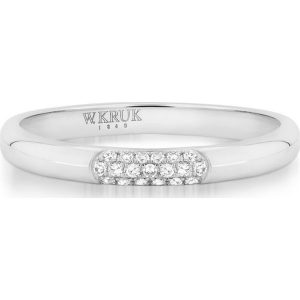 Wspaniały Białe Złoto Pierścionek - złoto białe 585, Diament 0,07ct. Pierścionki marki W.KRUK. Za 1 390,00 zł.