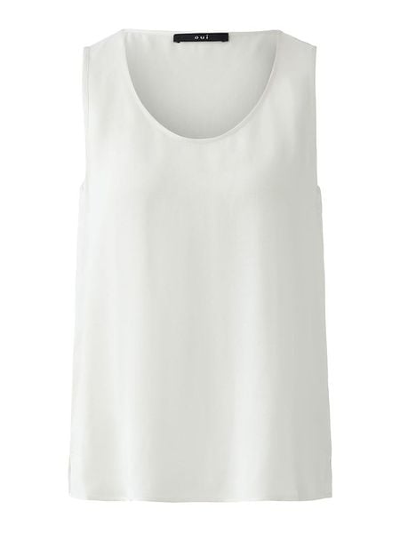 Oui Top w kolorze kremowym rozmiar: 34. Brązowe topy Oui, bez wzorów, z wiskozy, bez kołnierzyka, bez ramiączek. Za 165,99 zł.