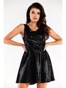 Awama Sukienka w kolorze czarnym rozmiar: L. Czarne sukienki Awama, l, bez wzorów, bez kołnierzyka, bez ramiączek, mini, rozkloszowane. Za 154,99 zł.