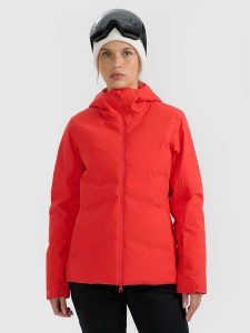 4F Kurtka narciarska membrana 10000 damska - czerwona XS. Czerwone kurtki 4f, na zimę, xs, bez wzorów, z materiału, bez kaptura. W wyprzedaży za 399,99 zł.
