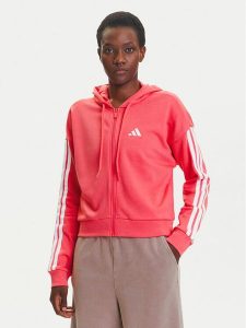 Adidas Bluza Essentials 3-Stripes KE4388 Różowy Regular Fit. Czerwone bluzy ADIDAS, xs, bez wzorów, z bawełny, bez kaptura. Za 229,99 zł.