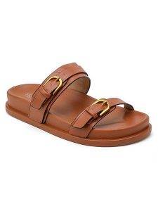 Sixth Sens Klapki w kolorze jasnobrązowym rozmiar: 39. Brązowe klapki Sixth Sens, bez wzorów, z otwartym noskiem, bez obcasa. Za 100,99 zł.