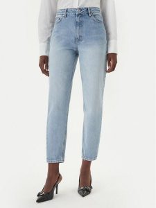 HUGO Jeansy Garlene 50556975 Błękitny Mom Fit. Niebieskie jeansy Hugo, bez wzorów, z bawełny. Za 599,99 zł.