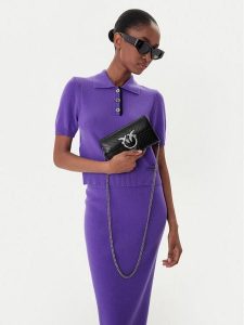 PINKO Torebka Love One Wallet Light AI 25-26 PLTT 105344 A2JC Czarny. Czarne torebki klasyczne Pinko, bez wzorów, ze skóry, bez dodatków. Za 669,99 zł.