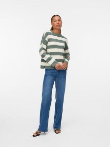 Vero Moda Sweter w kolorze zielono-kremowym rozmiar: XXL. Brązowe swetry oversize Vero Moda, xxl, bez wzorów, bez ramiączek. Za 79,03 zł.