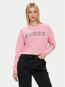 Guess Bluza Skylar V4GQ07 K8802 Różowy Relaxed Fit. Czerwone bluzy Guess, s, z aplikacjami, z syntetyku, bez kaptura. Za 179,99 zł.