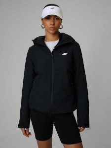 4F Kurtka przejściowa membrana 5000 damska - czarna L. Czarne kurtki 4f, na jesień, l, bez wzorów, bez kaptura. Za 299,99 zł.