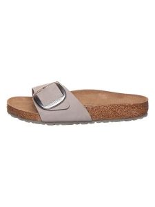 Birkenstock Klapki "Madrid" w kolorze szarym rozmiar: 40. Brązowe klapki Birkenstock, bez wzorów, z otwartym noskiem, bez obcasa. Za 405,95 zł.
