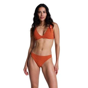 Majtki bikini o średnim kryciu dla Kobiety CURRENT COOLNESS Pomarańczowy. Brązowe bikini Roxy, bez wzorów, z elastanu. Za 139,99 zł.