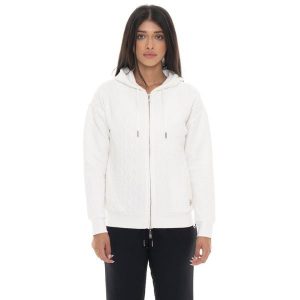 Leone 1947 Braid Damen, Bluza z geflochtenem Stoff, Kapuze, Reißverschluss. Białe bluzy LEONE 1947 APPAREL, bez wzorów, z bawełny, bez kaptura. W wyprzedaży za 191,56 zł.