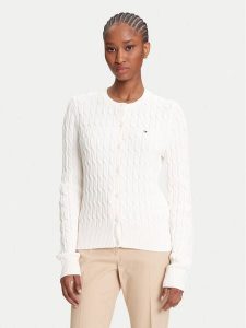 Tommy Hilfiger Kardigan WW0WW46514 Écru Regular Fit. Kardigany TOMMY HILFIGER, z bawełny. Za 459,99 zł.