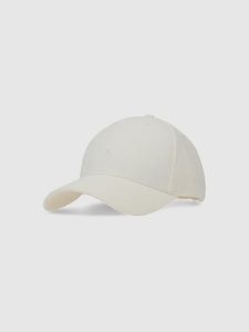 4F Czapka z daszkiem strapback uniseks - biała Uniwersalny. Białe czapki 4f, bez wzorów, z syntetyku, klasyczne. W wyprzedaży za 59,99 zł.