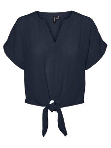 Vero Moda Koszulka w kolorze czarnym rozmiar: M. Niebieskie bluzki Vero Moda, m, bez wzorów, z wiskozy, klasyczne, bez kołnierzyka, bez ramiączek. Za 118,56 zł.