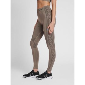 Damskie legginsy mid-rise Hummel Shaping. Szare legginsy Hummel, bez wzorów, z materiału. Za 122,50 zł.