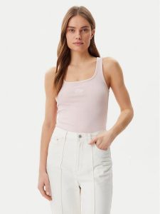 Guess Top W5GP26 KA0H1 Różowy Regular Fit. Czerwone topy Guess, l, z aplikacjami, z bawełny, bez kołnierzyka, bez ramiączek. Za 79,99 zł.