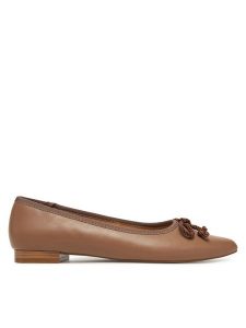 Sergio Bardi Baleriny WFA1572-29Z-SB Beżowy. Brązowe balerinki Sergio Bardi, bez wzorów, ze skóry, bez obcasa, bez zapięcia. Za 249,99 zł.