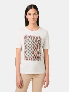 Gerry Weber Koszulka w kolorze kremowo-beżowo-brązowym rozmiar: 36. Brązowe bluzki Gerry Weber, bez wzorów, z bawełny, bez kołnierzyka, bez ramiączek. Za 109,78 zł.