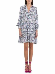 Replay Sukienka w kolorze biało-niebiesko-różowym rozmiar: S. Białe sukienki Replay, s, bez wzorów, bez kołnierzyka, bez ramiączek, mini. Za 384,95 zł.