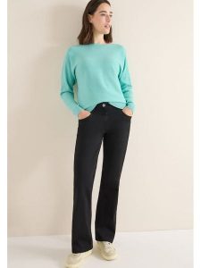 Cecil Sweter w kolorze turkusowym rozmiar: S. Niebieskie swetry oversize Cecil, s, bez wzorów, prążkowane, bez ramiączek. Za 135,49 zł.