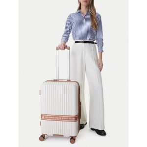 Walizka średnia Beverly Hills Polo Club. Brązowe walizki Beverly Hills Polo Club, bez wzorów, średnie. Za 359,99 zł.