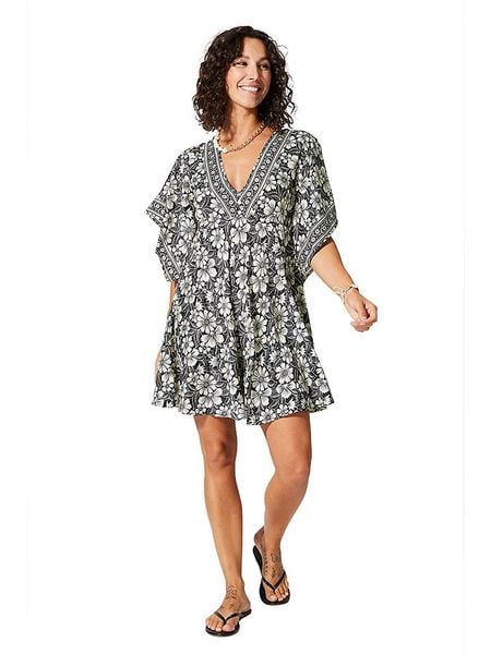 Aller Simplement Sukienka w kolorze czarno-białym rozmiar: 34/36. Białe sukienki Aller Simplement, bez wzorów, klasyczne, bez kołnierzyka, bez ramiączek, midi. Za 61,17 zł.