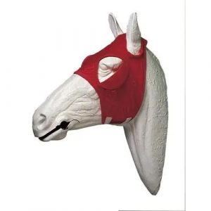 Krótka czapka dla konia Hispano Hipica Blinkers. Czerwone czapki HISPANO HIPICA, bez wzorów, z materiału. Za 128,50 zł.