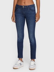 Wrangler Dżinsy - Skinny fit - w kolorze granatowym rozmiar: W28/L34. Niebieskie jeansy Wrangler, z aplikacjami. Za 181,95 zł.