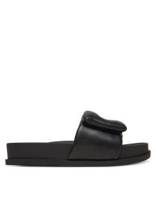 Armani Exchange Klapki XDP061 XV926 00002 Czarny. Czarne klapki Armani Exchange, bez wzorów, ze skóry, bez obcasa. Za 359,99 zł.