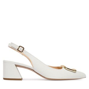 Czółenka HÖGL. Białe czółenka HÖGL, bez wzorów, bez obcasa, bez zapięcia. Za 749,99 zł.