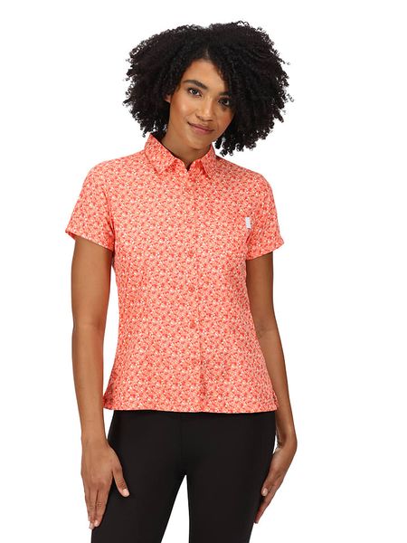 Regatta Koszula "Mindano VI" w kolorze pomarańczowym rozmiar: 38. Pomarańczowe koszule Regatta, bez wzorów, bez kołnierzyka, bez ramiączek. Za 56,66 zł.