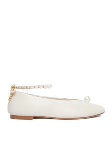 GINO ROSSI Baleriny CEO-ROSE-LT1670-9 Biały. Białe balerinki Gino Rossi, bez wzorów, ze skóry, bez obcasa, bez zapięcia. Za 349,99 zł.