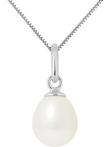 Pearline Srebrny naszyjnik "Bélière" z perłą w kolorze białym - dł. 42 cm rozmiar: onesize. Białe naszyjniki Pearline, z perłą, srebrne. Za 317,99 zł.