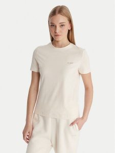 Guess T-Shirt V6RI07 J1314 Écru Regular Fit. T-shirty Guess, m, z aplikacjami, z bawełny, bez kołnierzyka, bez ramiączek. Za 159,99 zł.