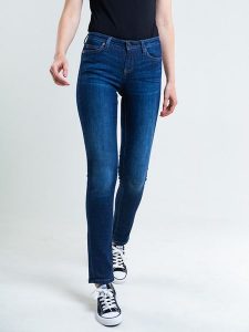 BIG STAR Dżinsy - Slim fit - w kolorze granatowym rozmiar: W32/L34. Niebieskie jeansy Big Star, z aplikacjami, z podwyższonym stanem. Za 122,96 zł.