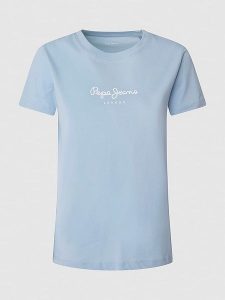 Pepe Jeans Koszulka w kolorze błękitnym rozmiar: S. Niebieskie bluzki Pepe Jeans, s, bez wzorów, z bawełny, bez kołnierzyka, bez ramiączek. Za 87,81 zł.