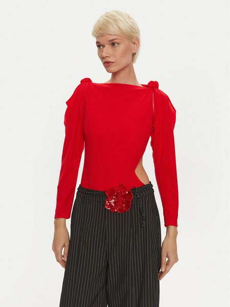 ROTATE Body Linno 1137473017 Czerwony Slim Fit. Czerwone body i gorsety Rotate, bez wzorów, z syntetyku. Za 799,99 zł.