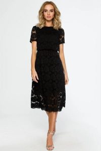 Sukienka koronkowa czarna wieczorowa dwuczęściowa. Czarne sukienki MOE, na imprezę, xl, bez wzorów, z koronki, eleganckie, bez kołnierzyka, bez ramiączek. Za 389,00 zł.