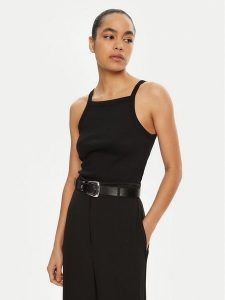 IVY OAK Top Klara Rose IO1100X2362 Czarny Slim Fit. Czarne topy IVY & OAK, l, bez wzorów, z bawełny, bez kołnierzyka, bez ramiączek. Za 169,99 zł.