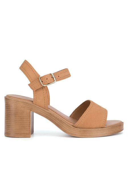 Lasocki Sandały RST-KSENIA-02 Brązowy. Brązowe sandały Lasocki, bez wzorów, ze skóry, bez obcasa, na słupku, bez zapięcia. Za 169,99 zł.