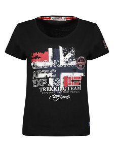 Geographical Norway Koszulka "Jarry" w kolorze czarnym rozmiar: L. Czarne bluzki Geographical Norway, l, bez wzorów, z bawełny, bez kołnierzyka, bez ramiączek. Za 48,28 zł.
