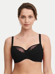 Chantelle Biustonosz z fiszbiną Floral Touch C94210 Czarny. Czarne biustonosze Chantelle, bez wzorów, z syntetyku. Za 199,99 zł.