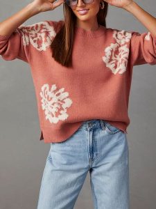 LA Angels Sweter w kolorze koralowo-kremowym rozmiar: S. Czerwone swetry oversize LA Angels, s, bez wzorów, bez ramiączek. Za 171,28 zł.