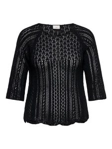 ONLY Carmakoma Sweter w kolorze czarnym rozmiar: S-42/44. Czarne swetry oversize Only Carmakoma, s, bez wzorów, ze splotem, bez ramiączek. Za 79,03 zł.
