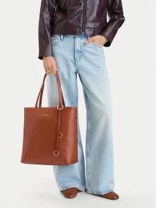 GINO ROSSI Torebka C-LDA9167A Brązowy. Brązowe shopper bag Gino Rossi, bez wzorów, ze skóry, bez dodatków. Za 229,99 zł.