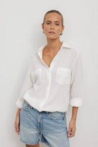 KOSZULA HOLLY ŚMIETANKOWA L - Flawless. Koszule Flawless, l, bez wzorów, z bawełny, bez kołnierzyka, bez ramiączek. Za 350,00 zł.
