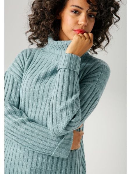 Aniston Golf w kolorze błękitnym rozmiar: 40. Niebieskie golfy Aniston, bez wzorów, ze splotem. Za 74,28 zł.