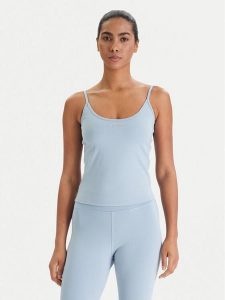 Guess Top V6RP14 KD952 Niebieski Slim Fit. Niebieskie topy Guess, m, z aplikacjami, z syntetyku, bez kołnierzyka, bez ramiączek. Za 199,99 zł.