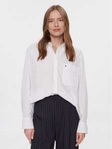 Tommy Hilfiger Koszula Essential WW0WW41410 Biały Regular Fit. Białe koszule TOMMY HILFIGER, bez wzorów, z bawełny, bez kołnierzyka, bez ramiączek. Za 359,99 zł.
