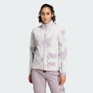 Bluza Terrex Multi Printed Full-Zip Fleece. Brązowe kurtki ADIDAS, s, bez wzorów, z materiału, bez kaptura. Za 299,00 zł.